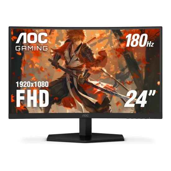 AOC Curved Gaming Monitor C24G42E, 23.8 , Full HD 1920x1080, 180Hz, 1 ms, 3000:1, HDMI*2/DP, 2W x 2