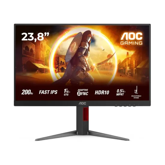 AOC Gaming IPS Monitor 24G4HA, 23.8 , Full HD, 200Hz, 0.5 ms, 1000:1, HDMI*2/DP, HAS/PIVOT, 2W x 2