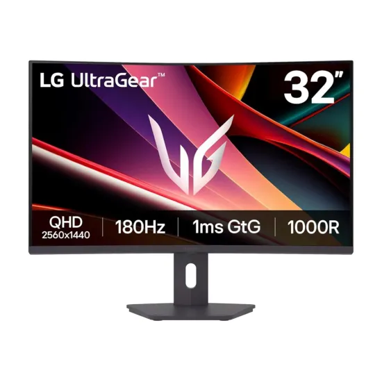 LG 32 32G600A-B UltraGear Curved Gaming Monitor, QHD 2560x1440, 180Hz, 1ms, DP/HDMI*2, HAS, HDR10