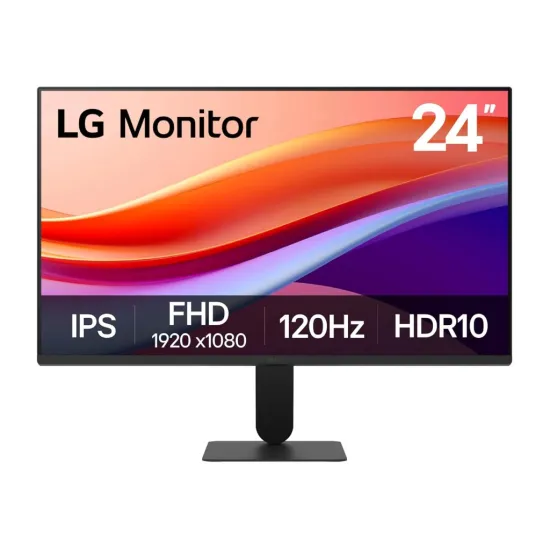 LG LED IPS Monitor 24U41YA-B, 23.8 , Full HD 1920 x 1080, 120Hz, 1500:1, 1 ms, HDMI/VGA, HDR10