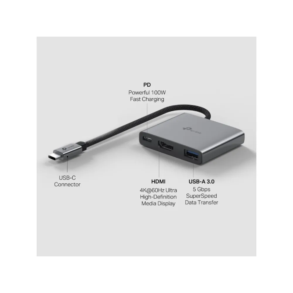 TP-LINK UH3020C USB Type-C 3 in 1 Hub 100W Power Delivery, HDMI 4K@60Hz, USB 3.0