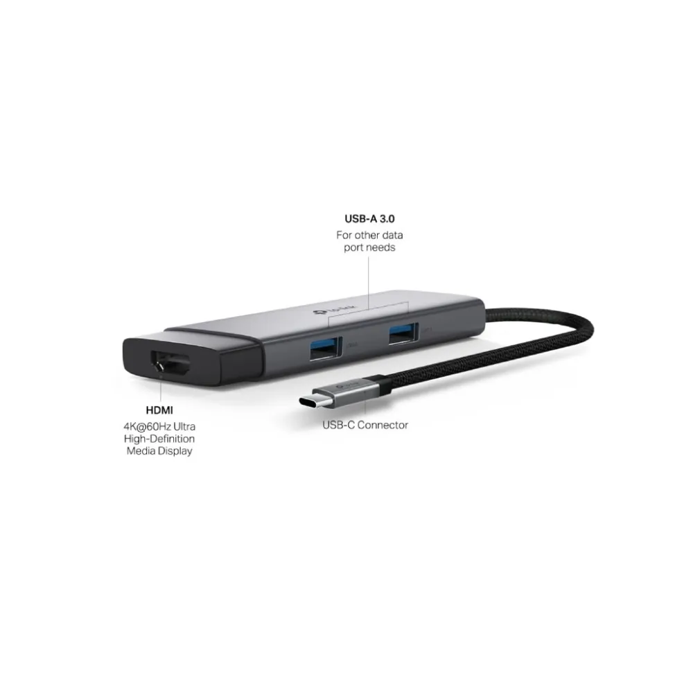 TP-LINK UH5020C USB Type-C 5 in 1 Hub 100W Power Delivery, HDMI 4K@60Hz, USB 3.0*2, USB-C