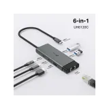 TP-LINK UH6120C USB Type-C 6 in 1 Hub,100W Fast Charging,4K@60Hz HDMI,2USB-A,1USB-C, Gbps ethernet