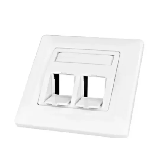 Schrack TOOLLESS LINE-Utičnica za 2 modula, kosa, 80x80mm