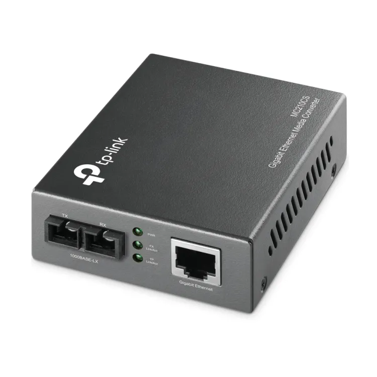 TP-LINK MC210CS 1000Mbps RJ45 to 1000Mbps single-mode SC fiber Converter, Full-duplex, up to 15Km