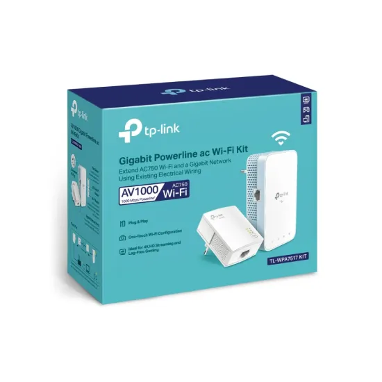 TP-LINK TL-WPA7517 KIT AV1000 Gigabit Powerline ac Wi-Fi Kit, AC750 dual band Wi-Fi