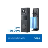TP-LINK TAPO D205 Smart Video Doorbell Mini 2K Live View, Ultra-Wide 160 FOV, Built-in Battery, IP54