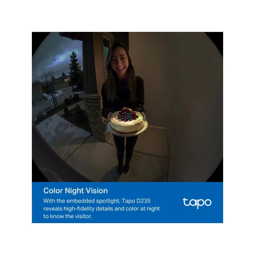 TP-LINK TAPO D235 Video Doorbell Camera 2K 5MP Head-to-Toe View, Smart AI Detection