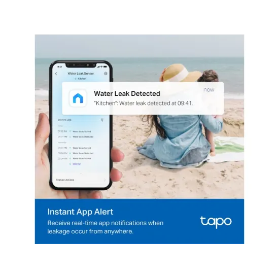 TP-LINK TAPO T300 Smart Water Leak Sensor, Drip & Leak Alert, Instant App Notification, IP67