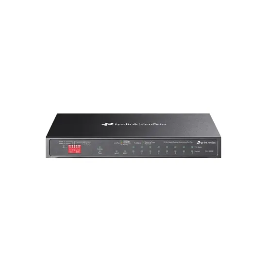 TP-LINK DS110GMP Omada 10-Port Gigabit Unmanaged Desktop Switch with 8-Port PoE+, 123W PoE budget