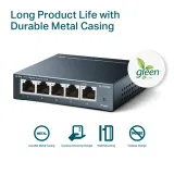 TP-LINK TL-SG105 5-Port Gigabit 10/100/1000Mbps Desktop Switch, Durable Metal Casing