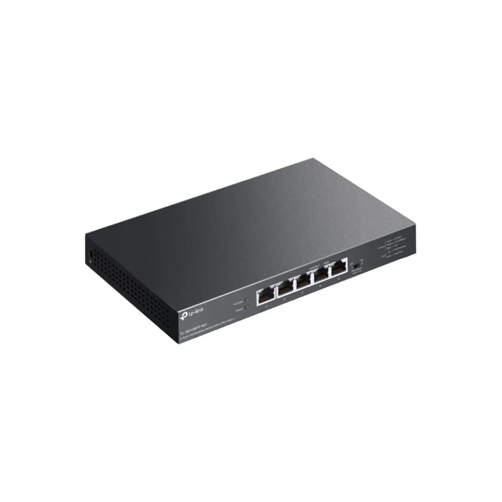 TP-LINK TL-SG105PP-M2 5-Port 2.5G Desktop Switch with 4-Port PoE++, Supports PoE Power up to 123 W