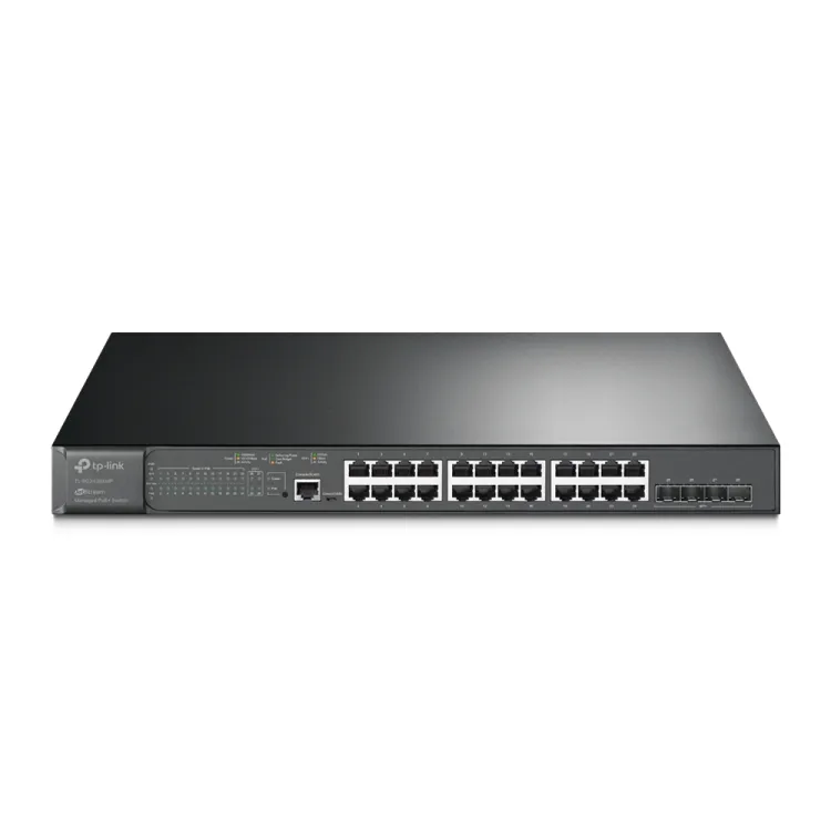 TP-LINK TL-SG3428XMP JetStream 24-Port Gigabit and 4-Port 10GE SFP+ L2+ Managed Switch 24-Port PoE+