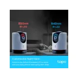 TP-LINK TAPO C225 Pan/Tilt AI Home Security Wi-Fi Camera, 2K QHD, 360 degree horizontal FOV