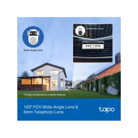 TP-LINK TAPO C545D Outdoor Dual Lens Security Wi-Fi Camera,Double 2K View,360 AI Tracking,3MP, IP66