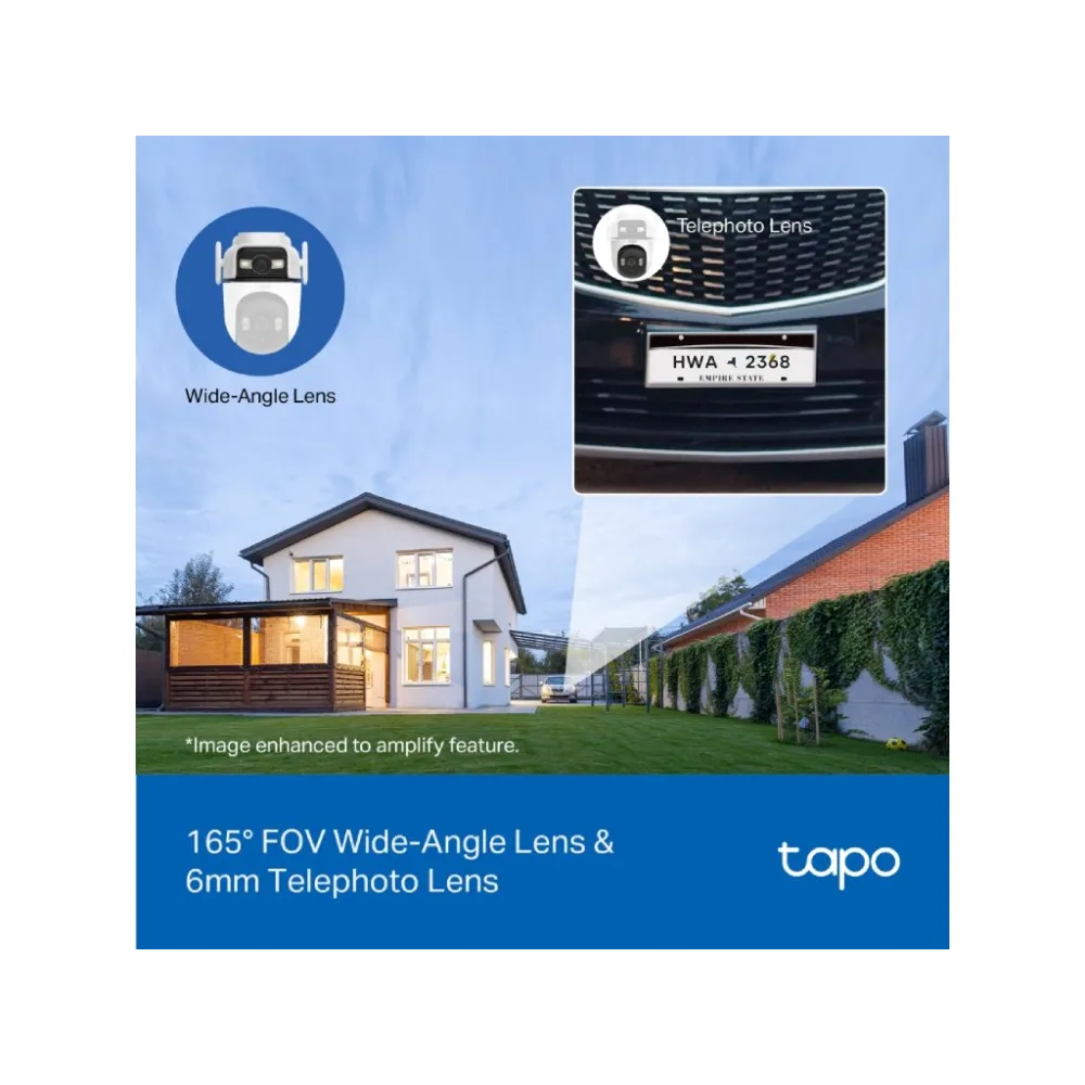 TP-LINK TAPO C545D Outdoor Dual Lens Security Wi-Fi Camera,Double 2K View,360 AI Tracking,3MP, IP66