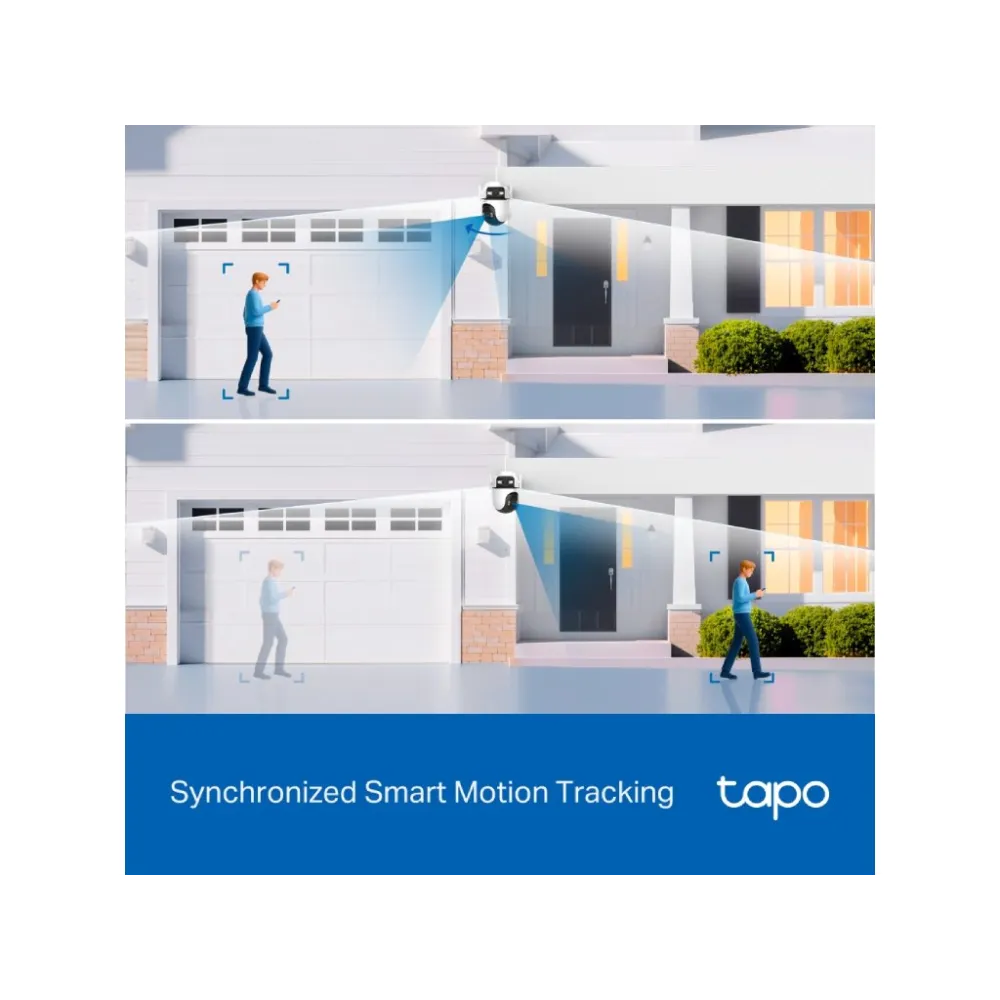 TP-LINK TAPO C545D Outdoor Dual Lens Security Wi-Fi Camera,Double 2K View,360 AI Tracking,3MP, IP66