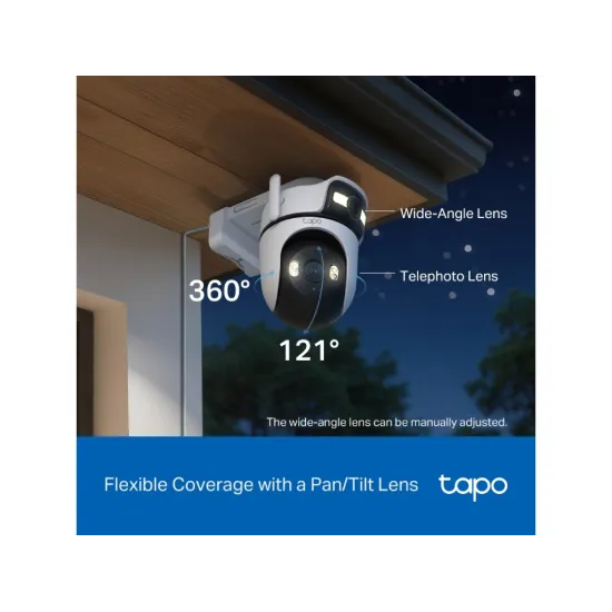 TP-LINK TAPO C545D Outdoor Dual Lens Security Wi-Fi Camera,Double 2K View,360 AI Tracking,3MP, IP66