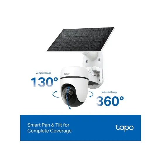 TP-LINK TAPO C610 KIT Solar-Powered Pan/Tilt Security Camera Kit, 360 AI Tracking, 2K 3MP, IP65