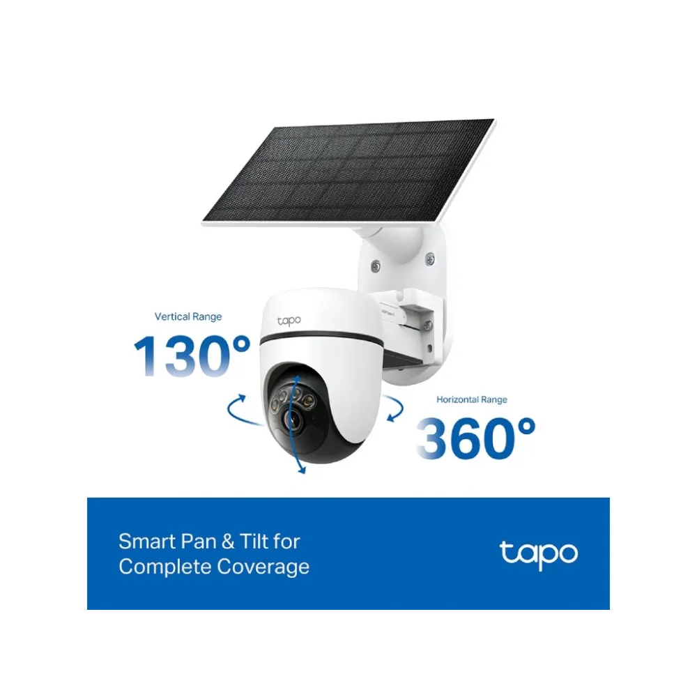 TP-LINK TAPO C610 KIT Solar-Powered Pan/Tilt Security Camera Kit, 360 AI Tracking, 2K 3MP, IP65