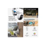 TP-LINK TAPO C615G KIT Solar-Powered Pan/Tilt 4G LTE Security Camera Kit, 2K 3MP, IP65