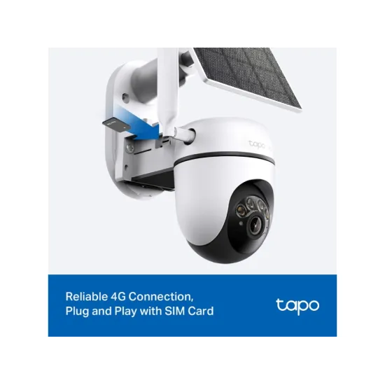 TP-LINK TAPO C615G KIT Solar-Powered Pan/Tilt 4G LTE Security Camera Kit, 2K 3MP, IP65