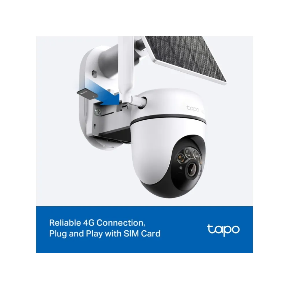 TP-LINK TAPO C615G KIT Solar-Powered Pan/Tilt 4G LTE Security Camera Kit, 2K 3MP, IP65