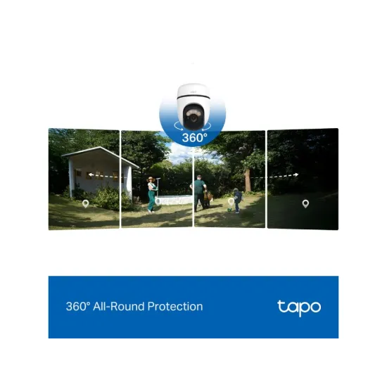TP-LINK TAPO C630 KIT Solar-Powered Pan/Tilt Security Camera Kit, 24/7, 3K 5MP, IP 65, AI
