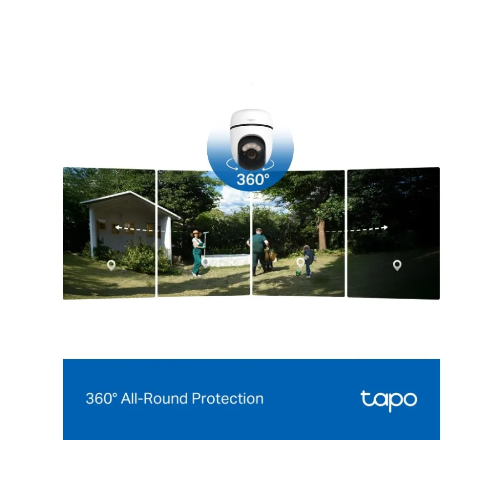 TP-LINK TAPO C630 KIT Solar-Powered Pan/Tilt Security Camera Kit, 24/7, 3K 5MP, IP 65, AI