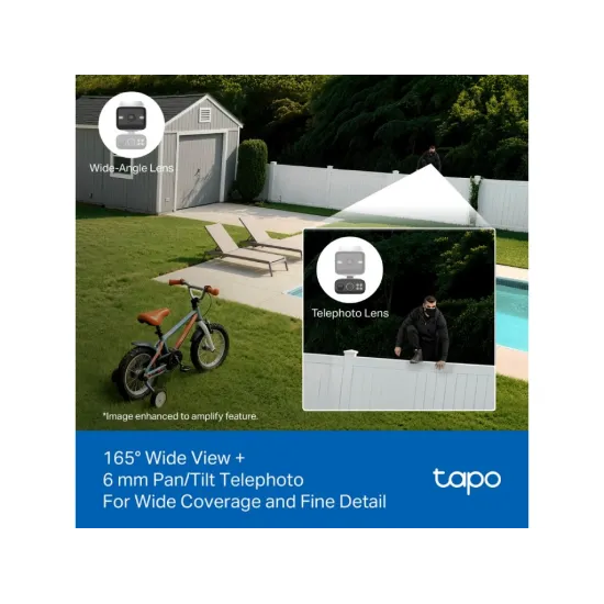 TP-LINK TAPO C645D KIT Dual 2K Solar-Powered Dual-Lens Pan/Tilt Security Camera Kit