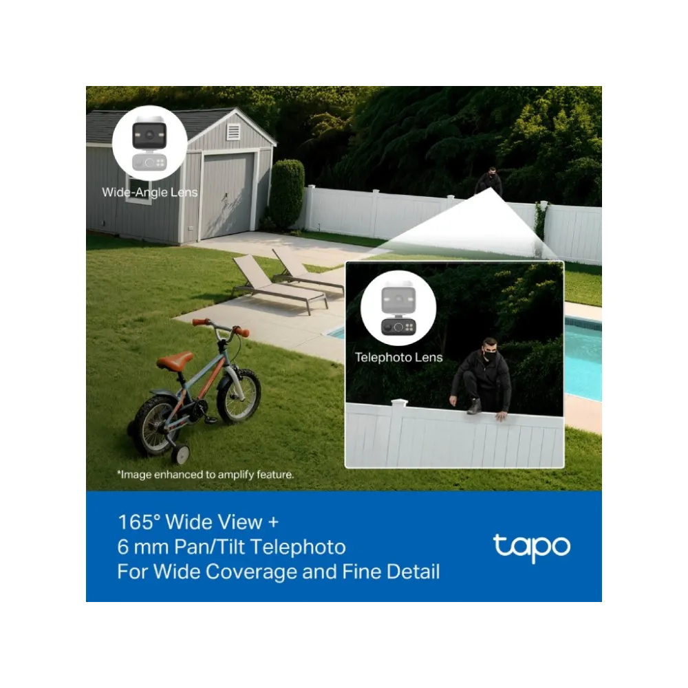 TP-LINK TAPO C645D KIT Dual 2K Solar-Powered Dual-Lens Pan/Tilt Security Camera Kit