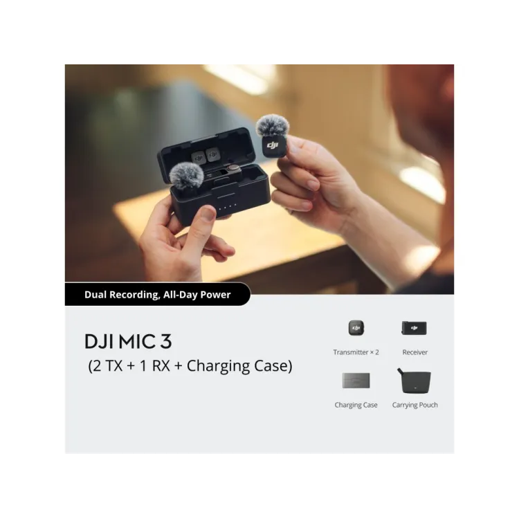 DJI Mic 3 (2 TX + 1 RX + Charging Case)