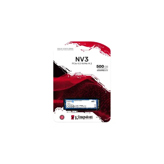 KINGSTON 500GB NV3 PCIe 4.0 NVMe SSD, Up to 5000MB/s read, 3000MB/s write