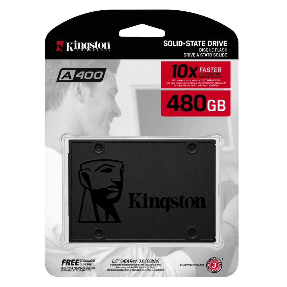 KINGSTON A400 SSDNow 480GB, SATA III, 2.5 , up to 500MB/s Read and 450MB/s Write