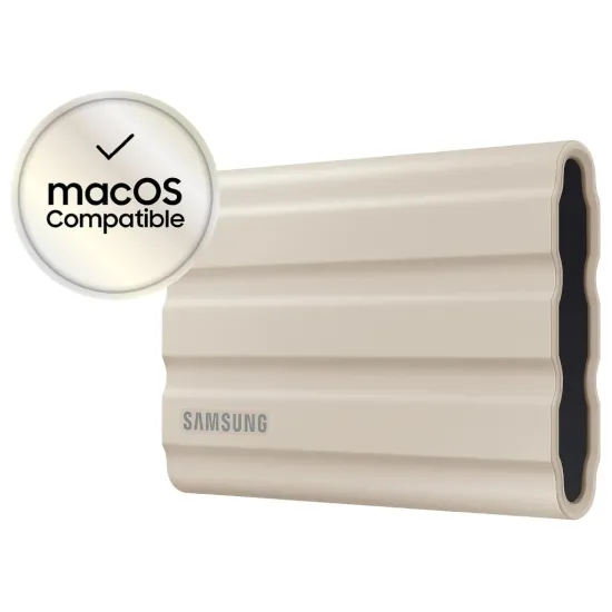 SAMSUNG 1TB T7 Shield Portable SSD USB 3.2 Gen2, 1050 MB/s Read, 1000 MB/s Write, IP65, IPX5, Beige