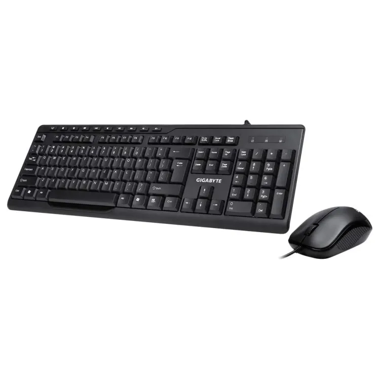 GIGABYTE KM6300 Keyboard + Mouse Wired Set, 1000 DPI, 10 Multimedia Keys, USB, US Layout