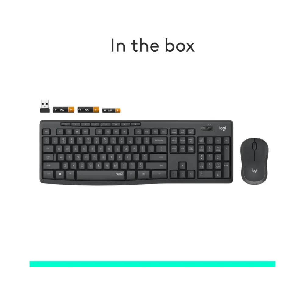 LOGITECH MK295 Silent Wireless Desktop Tastatura + Miš, USB, US layout