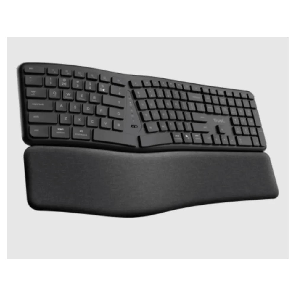 TRUST Keyra Ergonomic multidevice wireless keyboard US