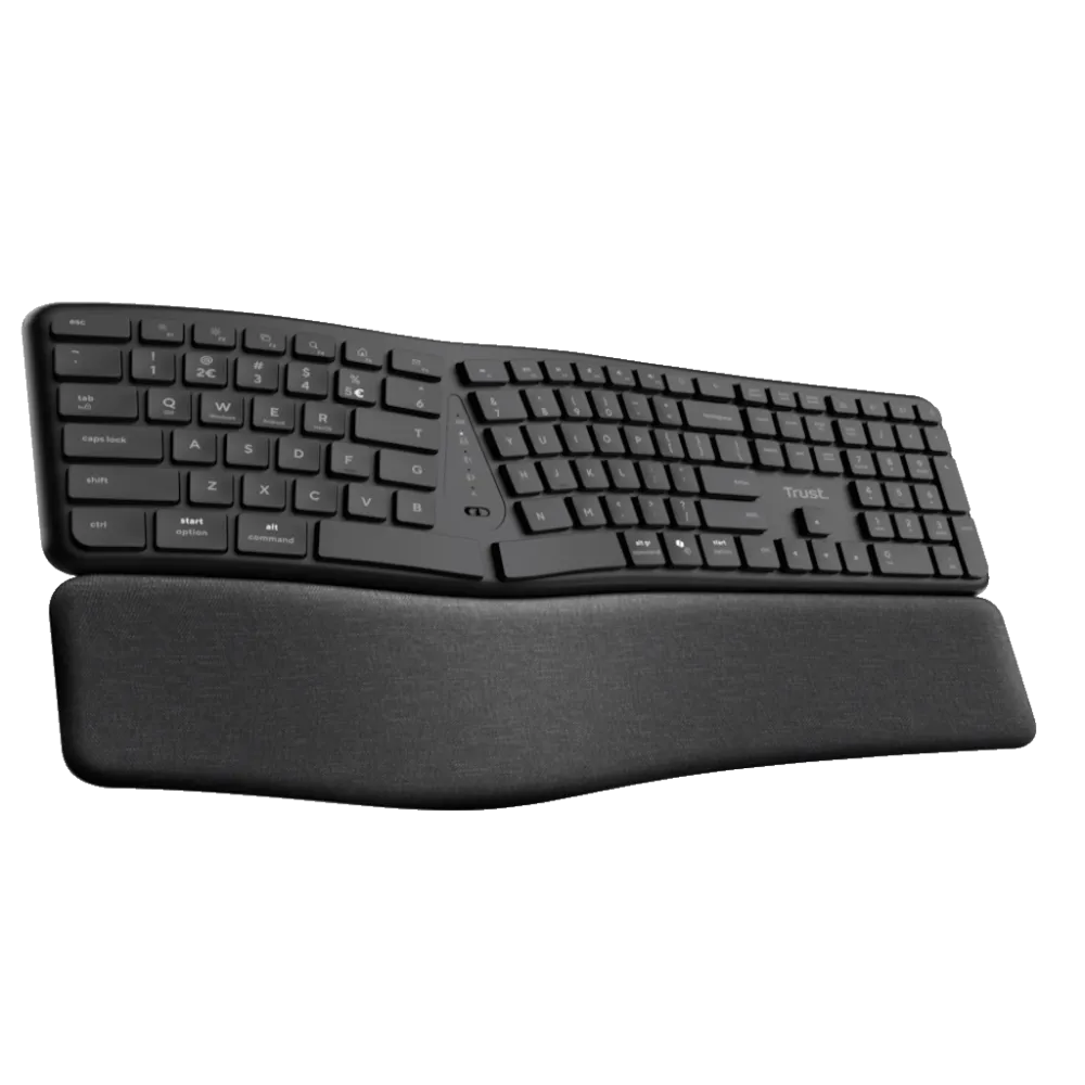 TRUST Keyra Ergonomic multidevice wireless keyboard US