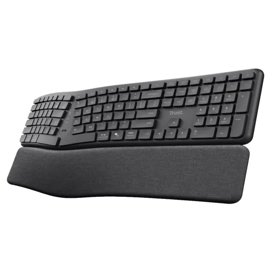 TRUST Keyra Ergonomic multidevice wireless keyboard US