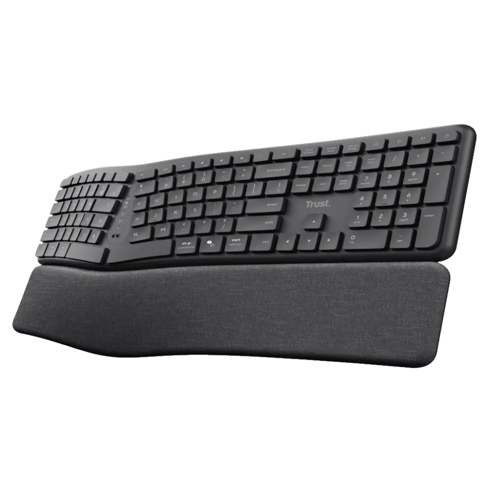 TRUST Keyra Ergonomic multidevice wireless keyboard US