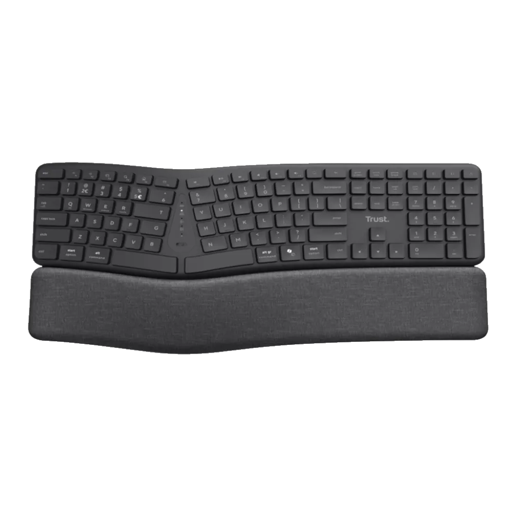 TRUST Keyra Ergonomic multidevice wireless keyboard US