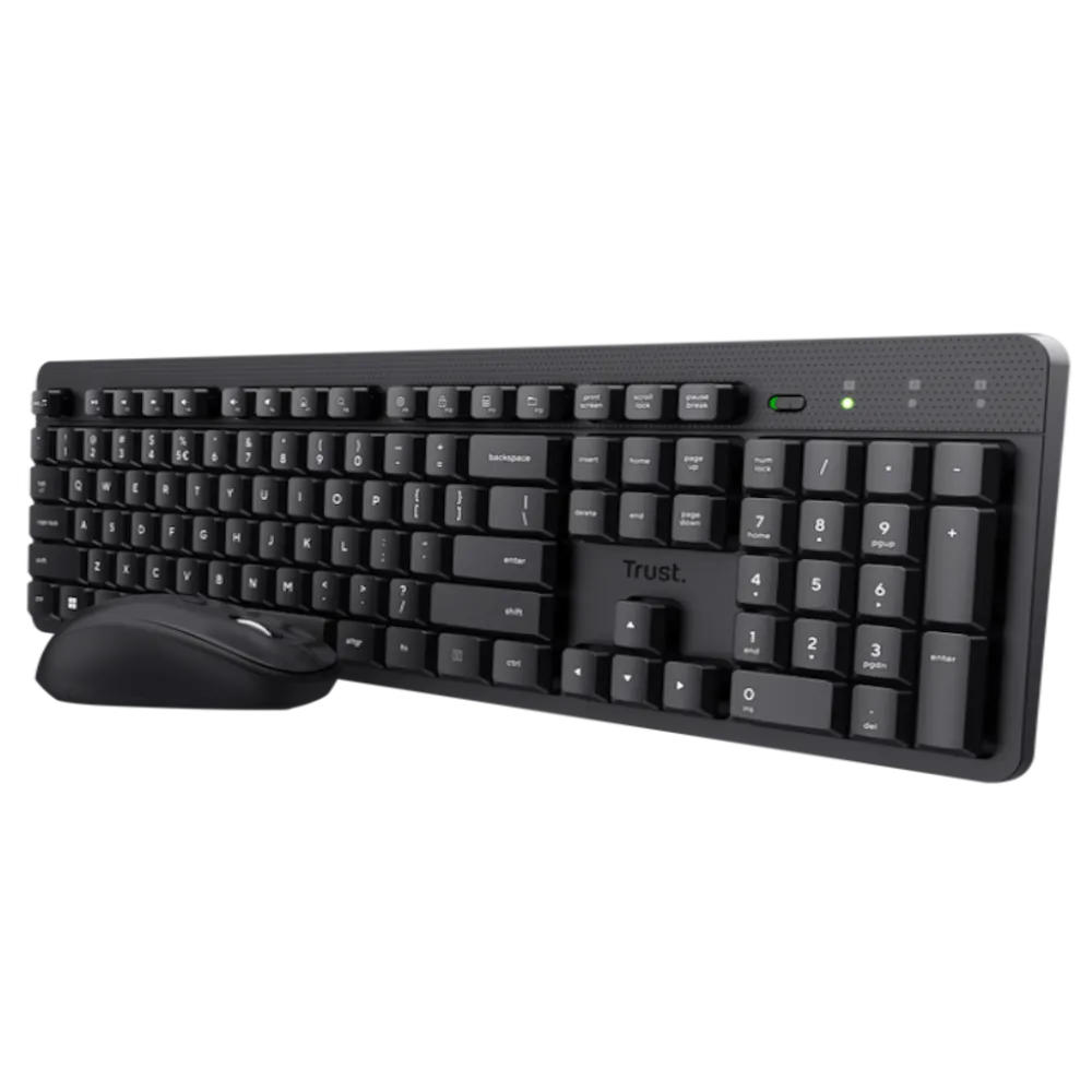 TRUST Ody II Silent Wireless Keyboard & Mouse set,YU,Crna