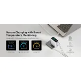 140W GaN zidni brzi punjač, 4-porta (3x USB-C i 1x USB-A) sa USB-C M/M pletenim kablom, srebrni