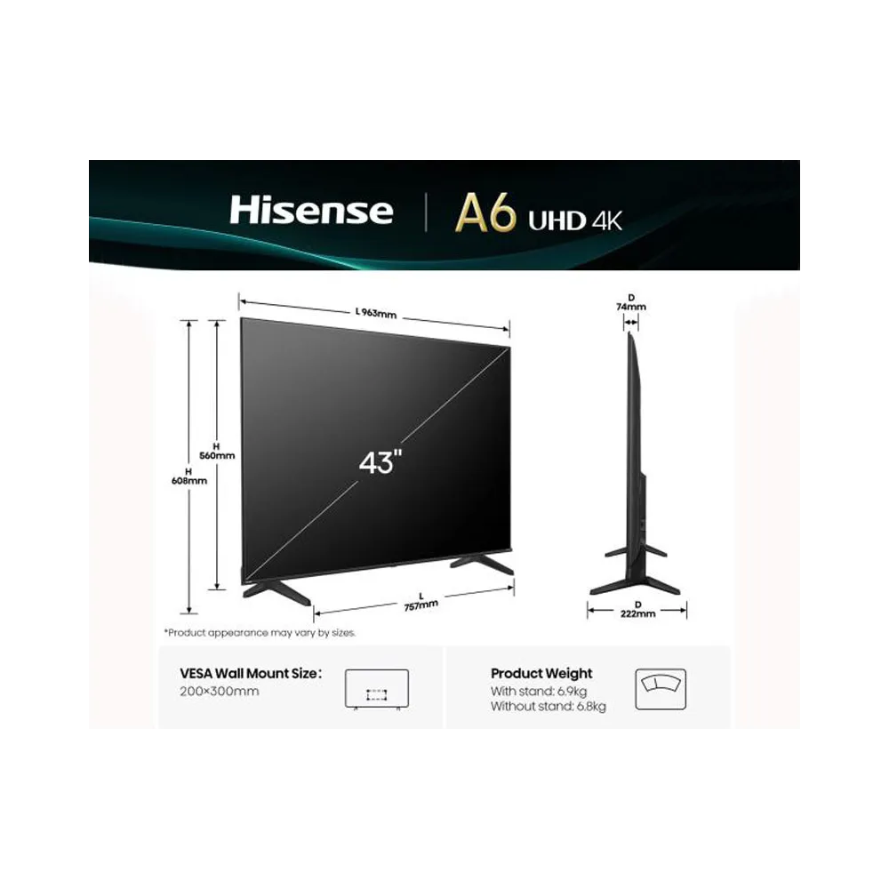 43 inča 43A6Q 4K UHD Smart TV