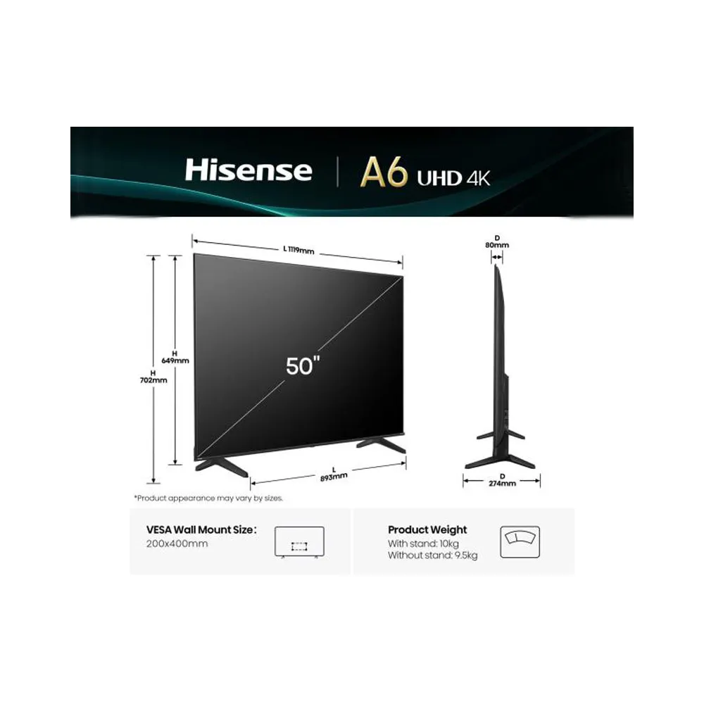 50 inča 50A6Q 4K UHD Smart TV