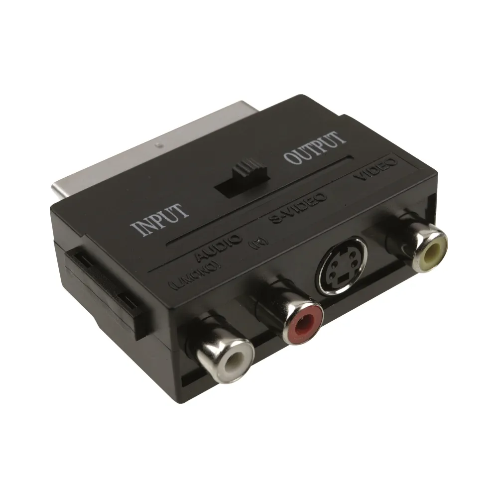 Adapter Scart - 3xRCA + S-Video crni