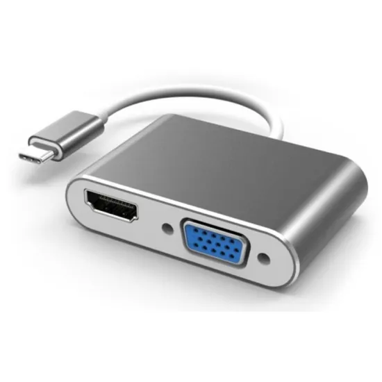 Adapter-konvertor TIP C na HDMI+VGA