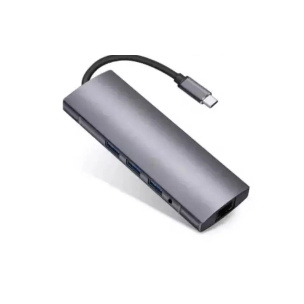 Adapter-konvertor TIP-C na HDMI + 4XUSB 3.0 + TIP C + SD/Micro + Audio+VGA + RJ45