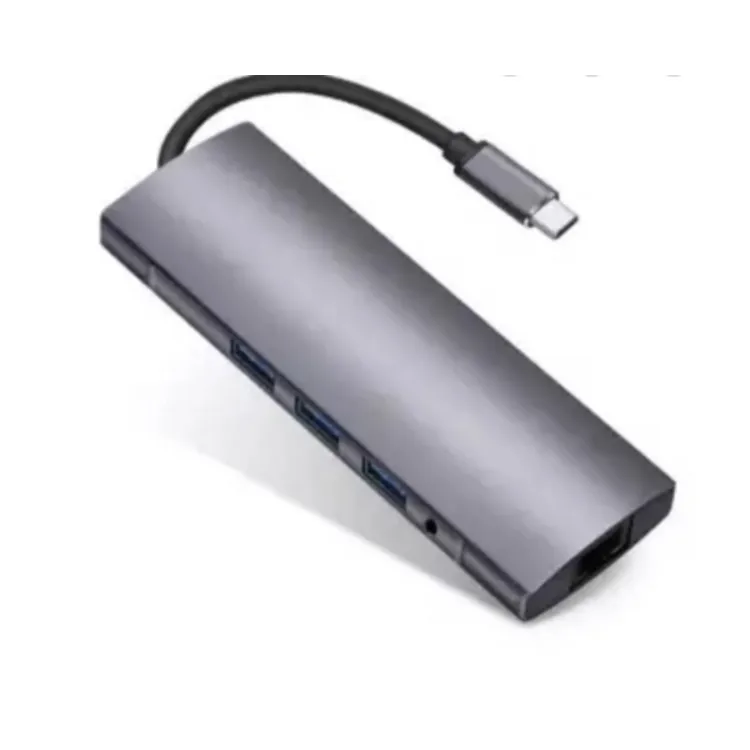 Adapter-konvertor TIP-C na HDMI + 4XUSB 3.0 + TIP C + SD/Micro + Audio+VGA + RJ45